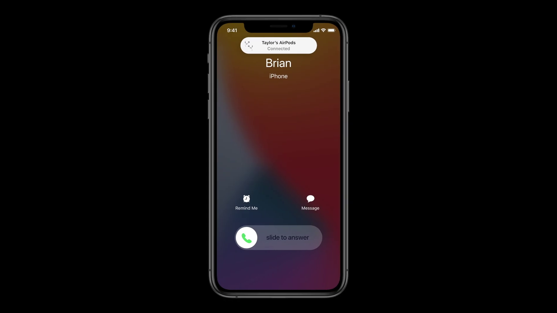 iphone incoming call screen