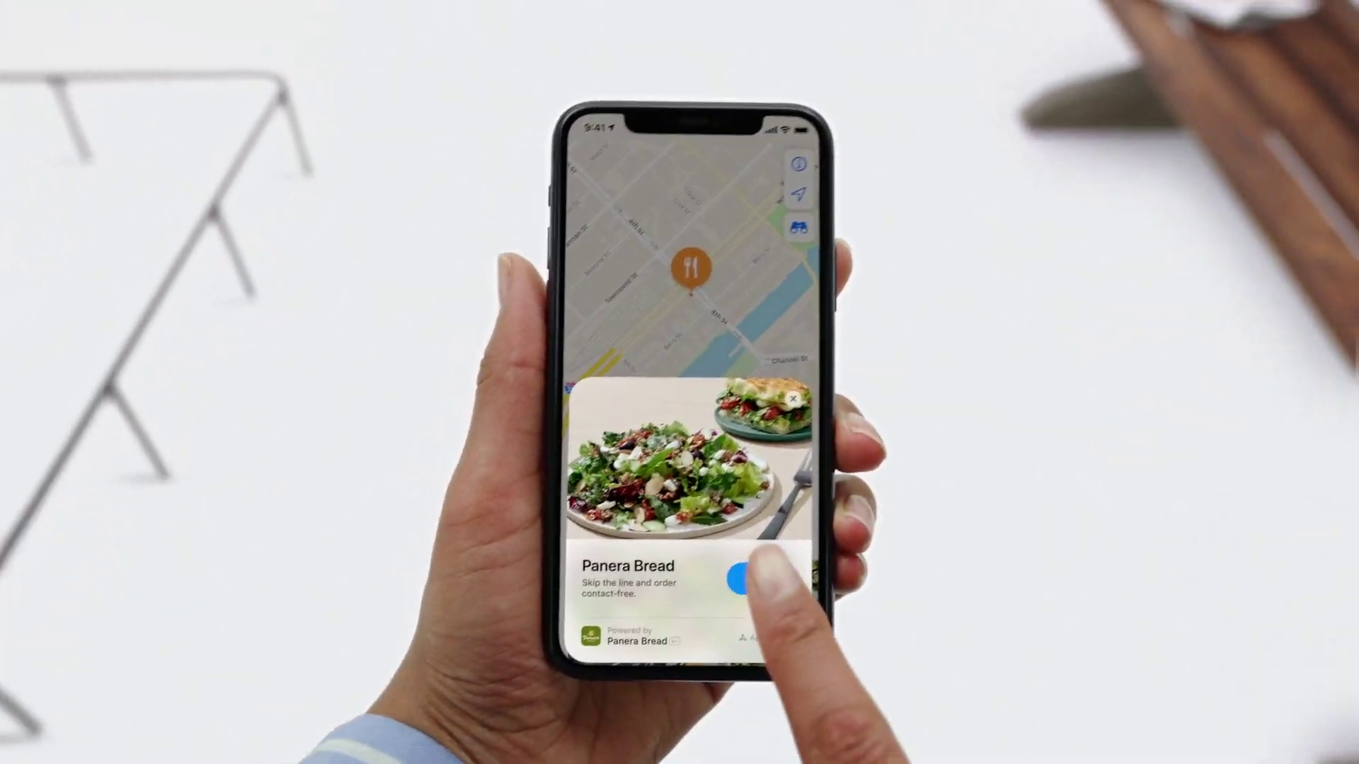 iphone map restaurant selection