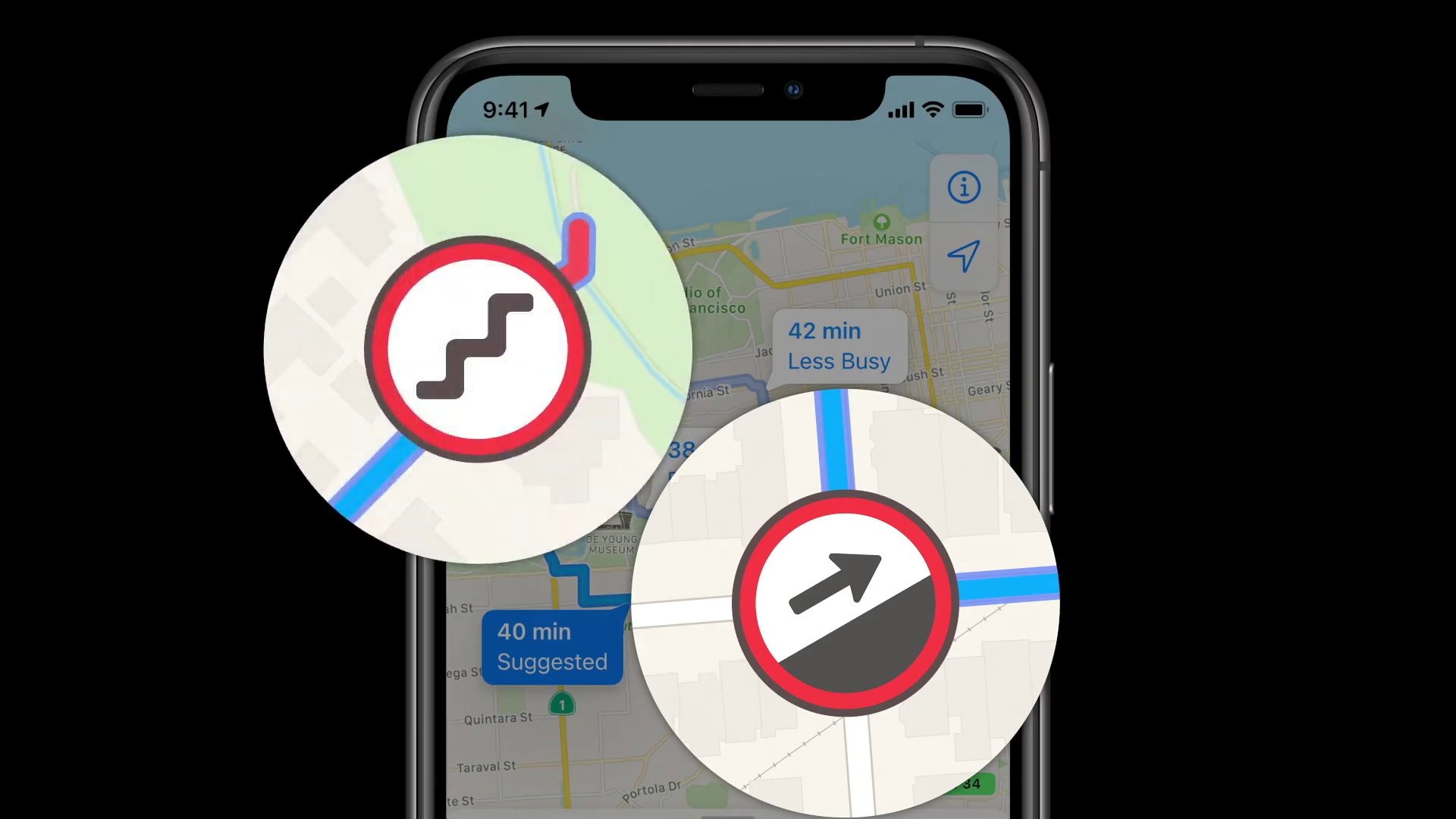iphone maps route details