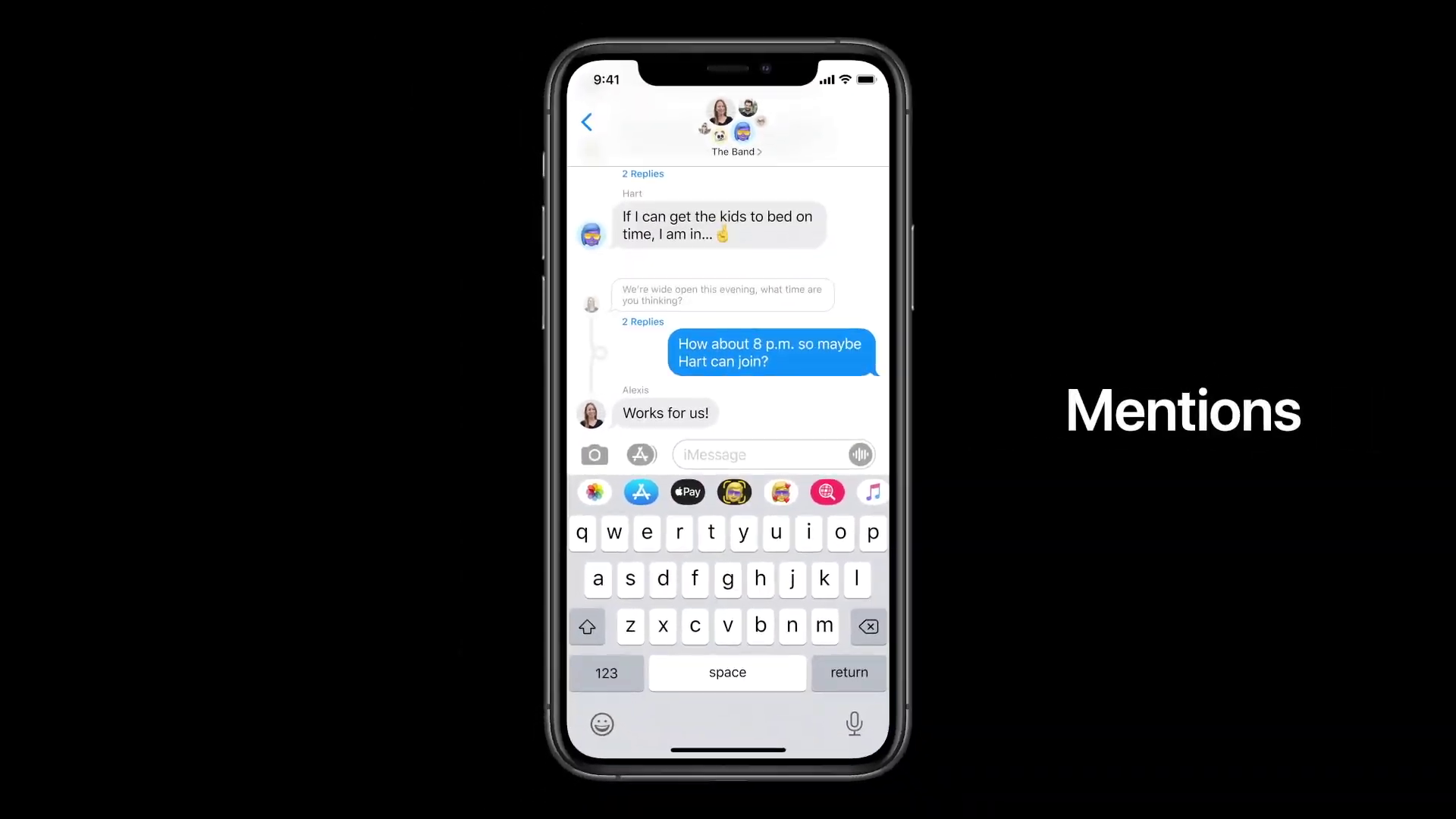 iphone mentions feature