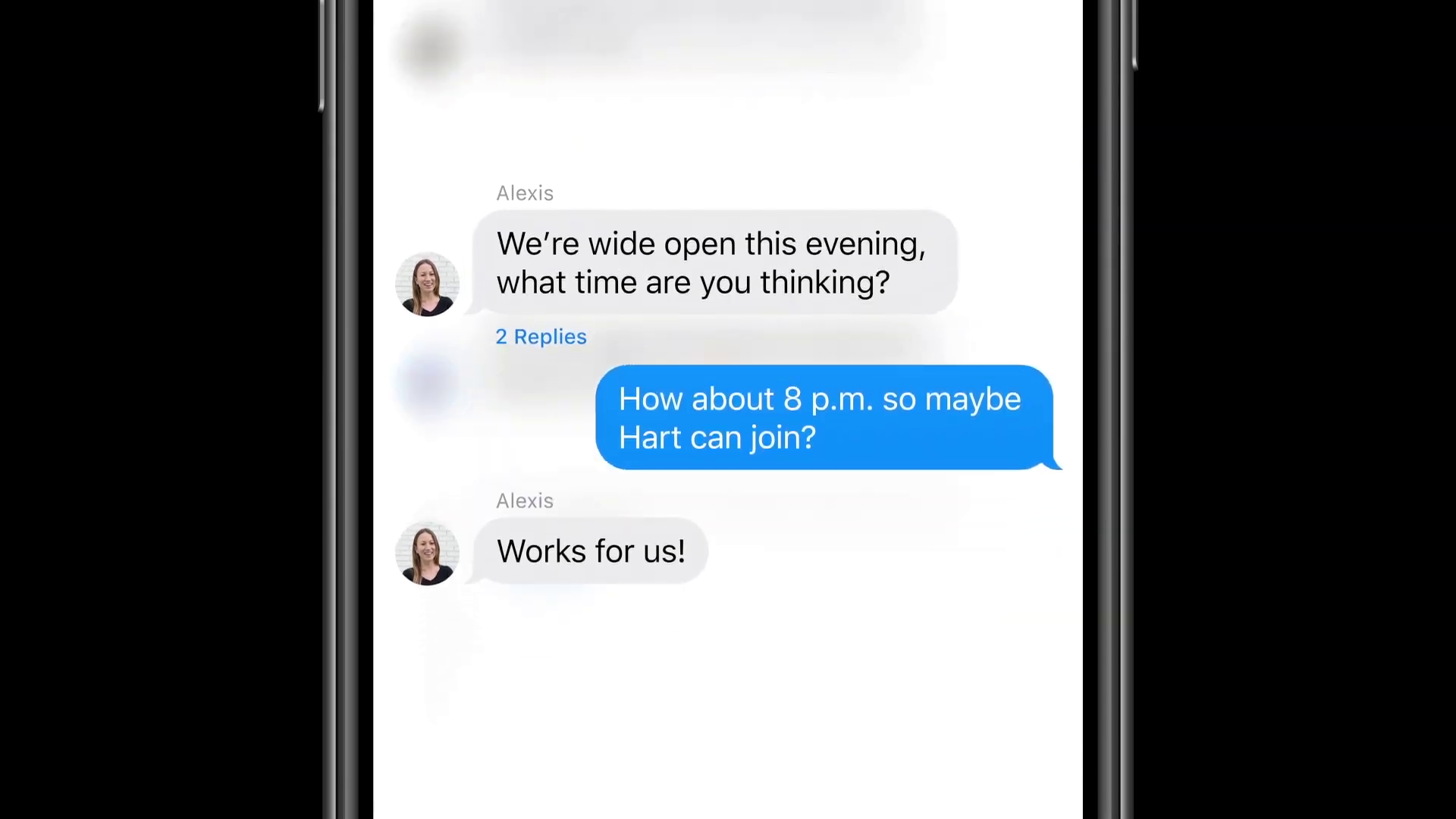 iphone message reply