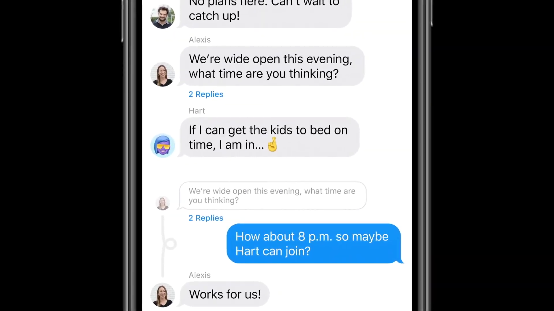 iphone message thread