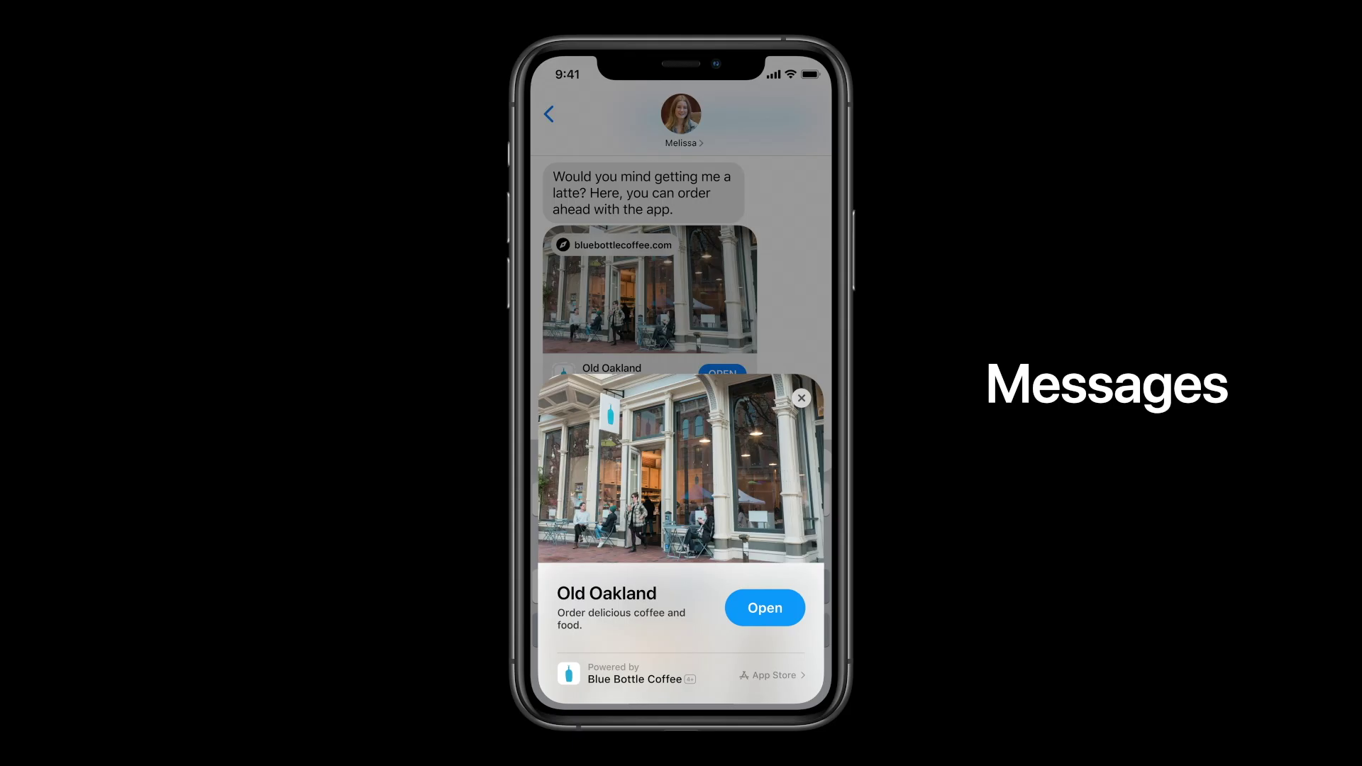 iphone messages app card