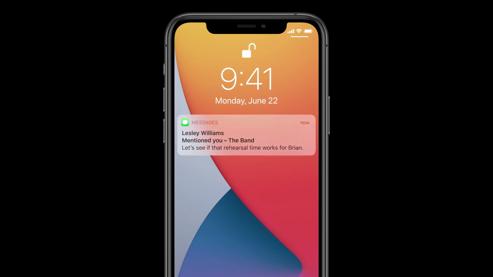 iphone notification screen