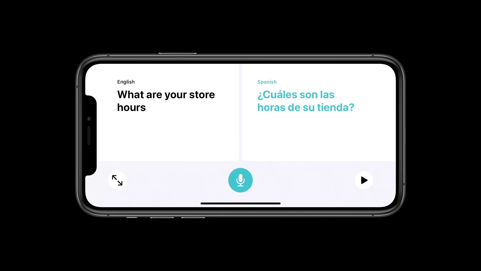 iphone translate horizontal