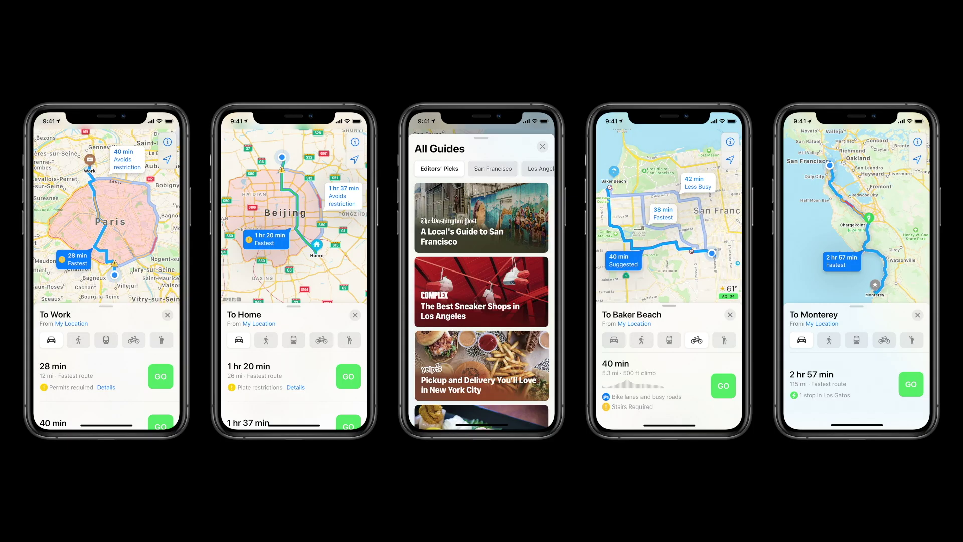 multiple iphones map guides