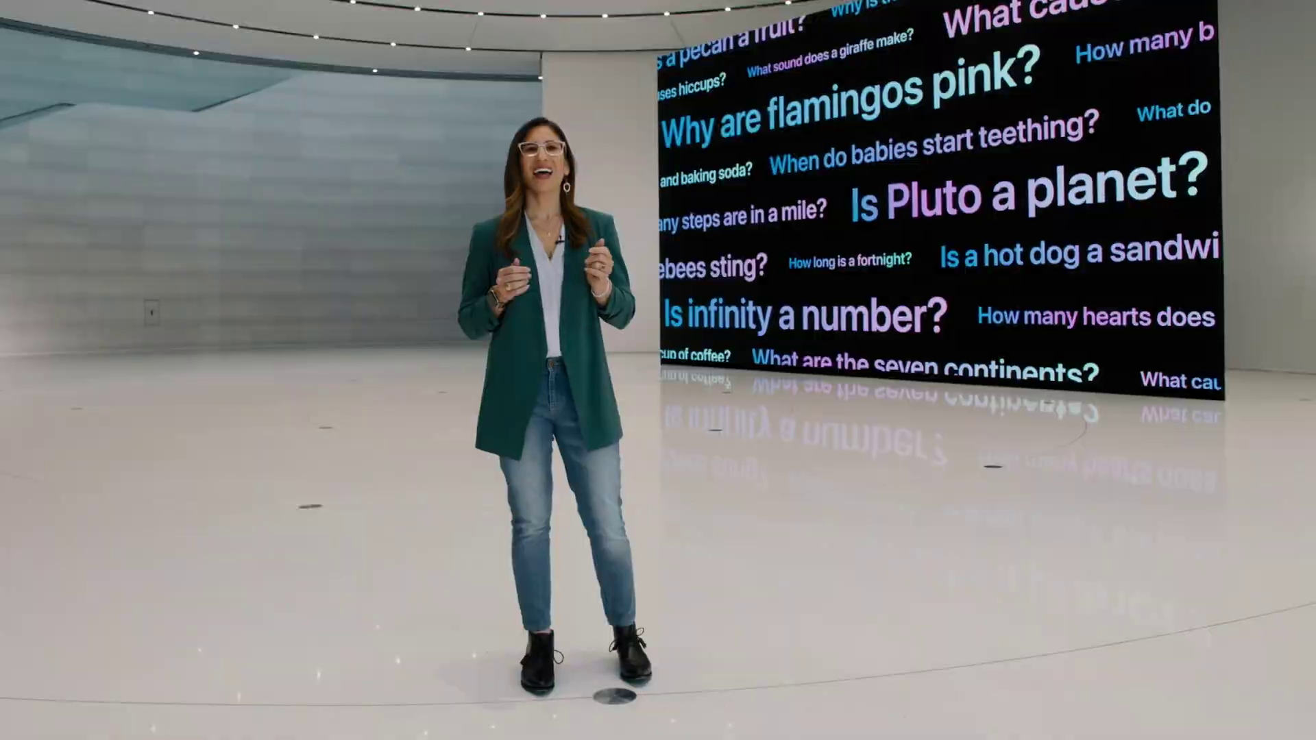 presenter in modern room