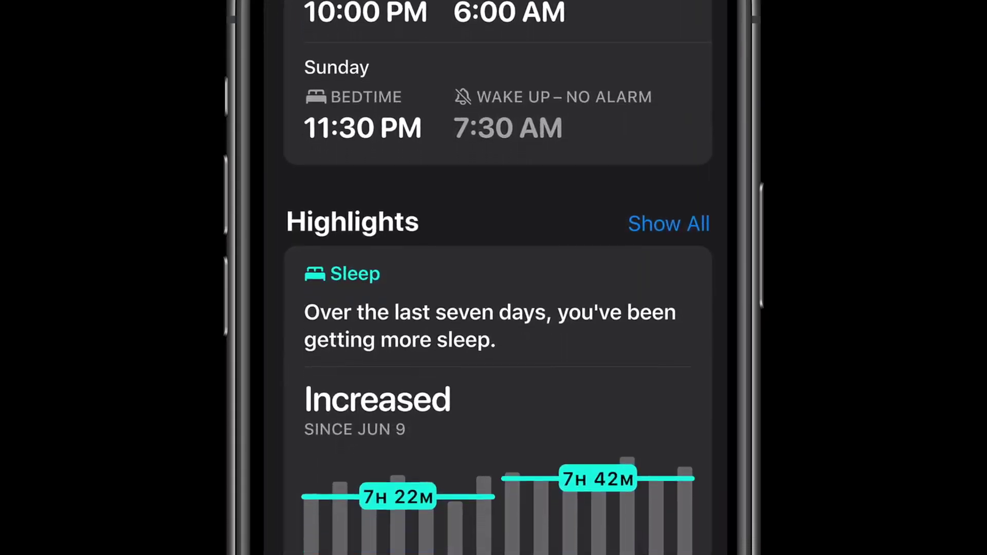 sleep tracking highlights