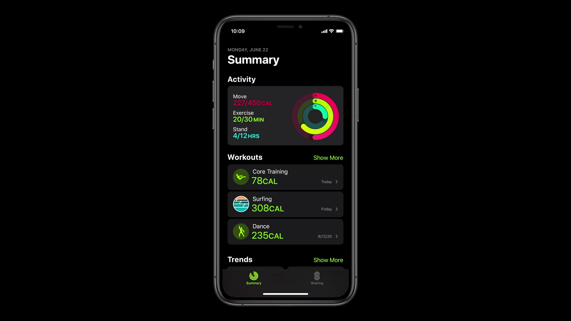 smartphone activity summary