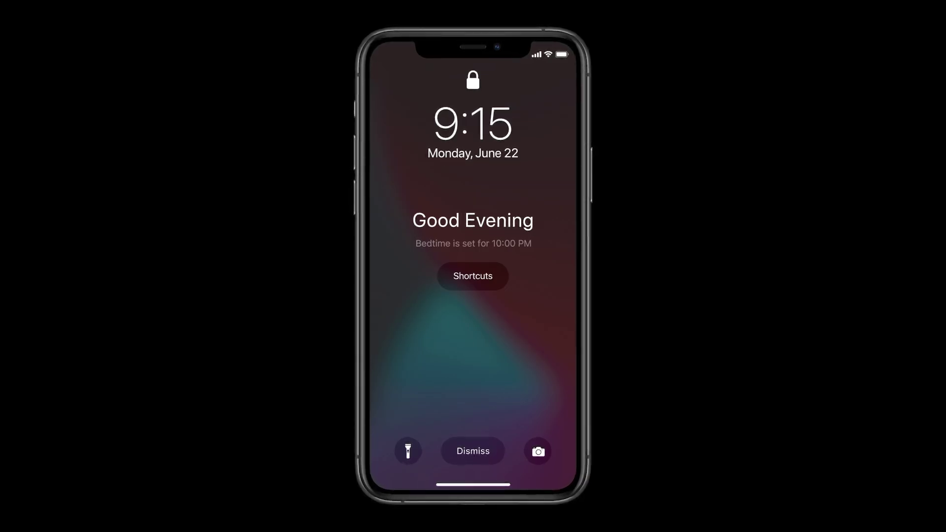 smartphone lock screen evening