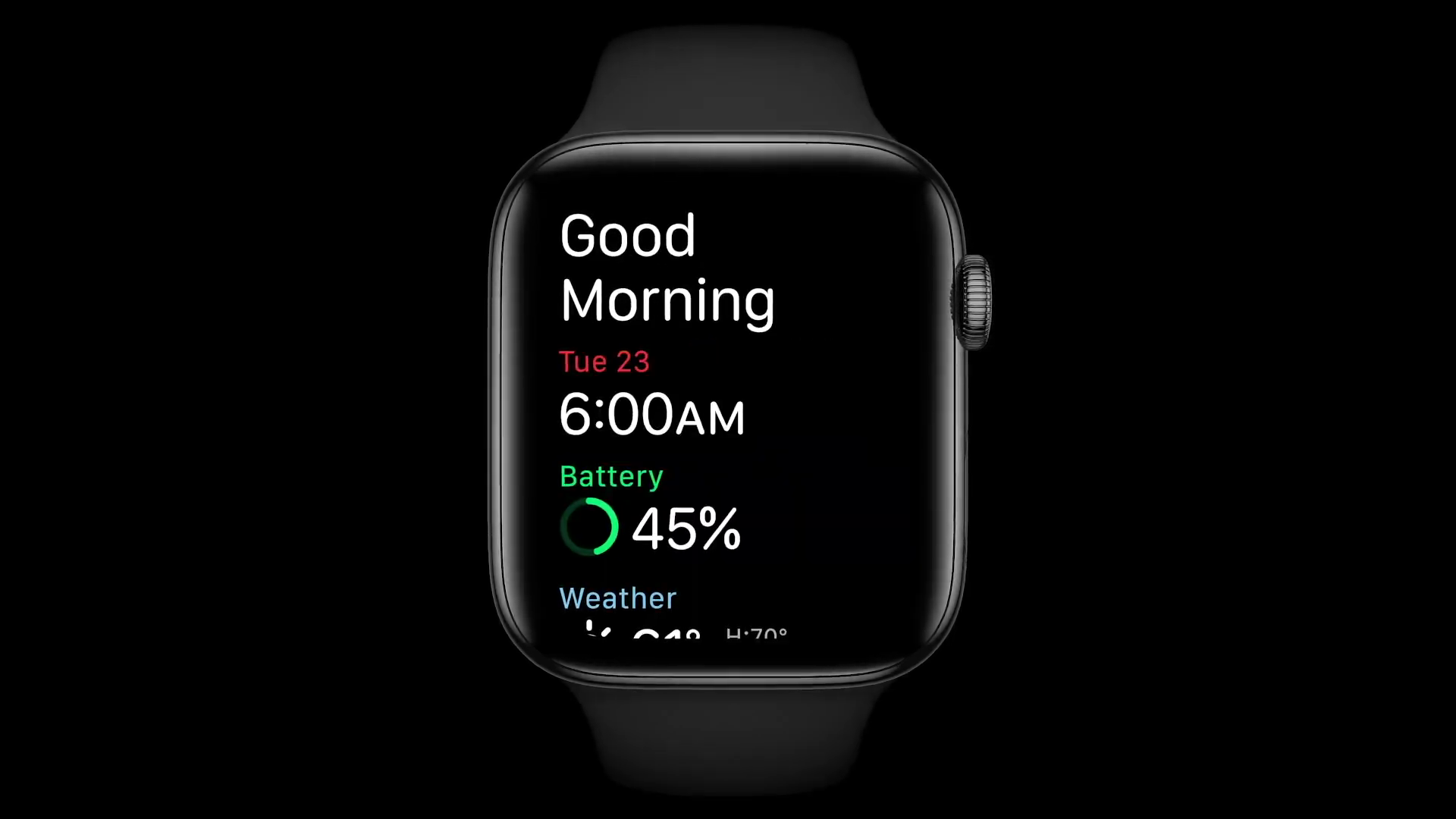 smartwatch good morning screen