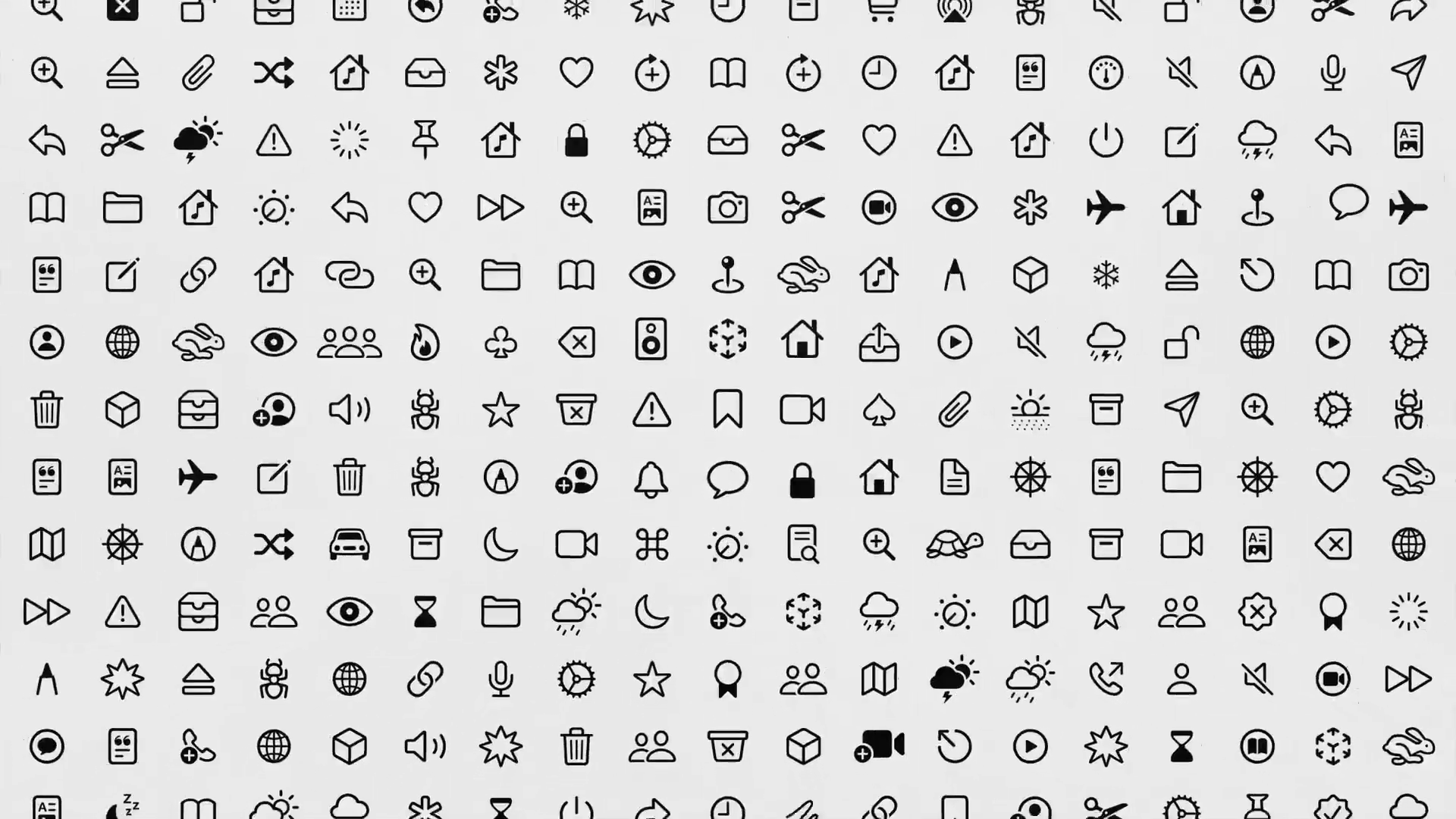 various icons grid