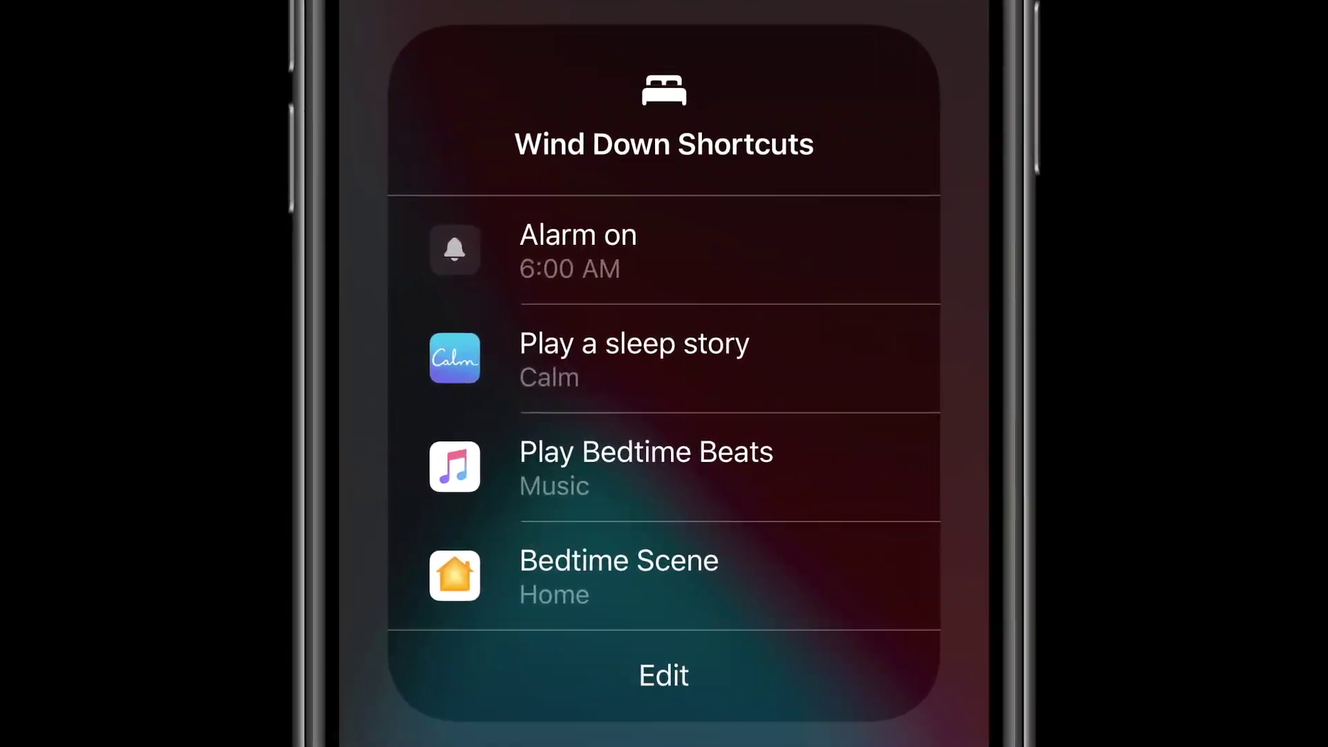 wind down shortcuts closeup
