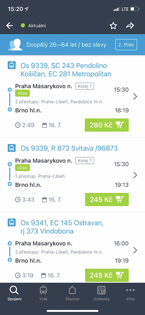 Muj vlak iOS 10 Muj vlak iOS