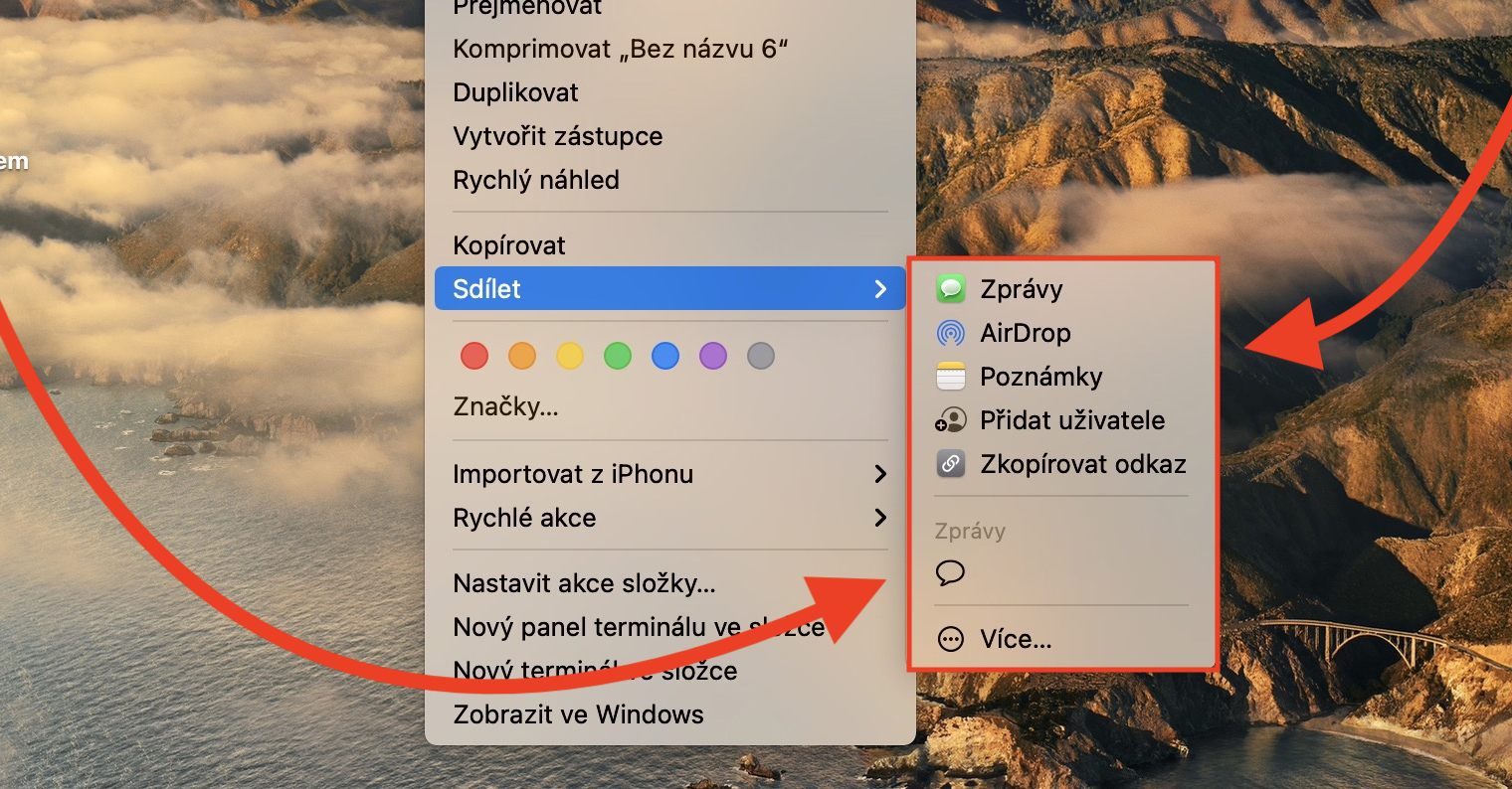 menu_sdileni_macos_fb menu sdílení v macos