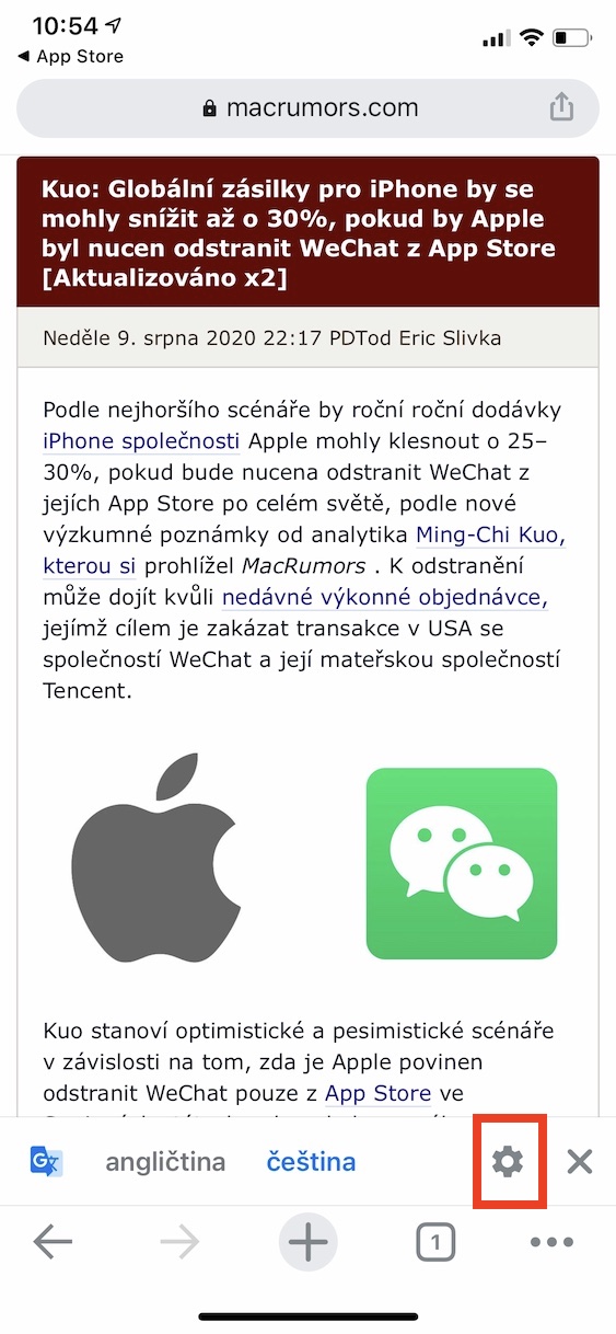 chrome_ios_preklad5 překlad v google chrome