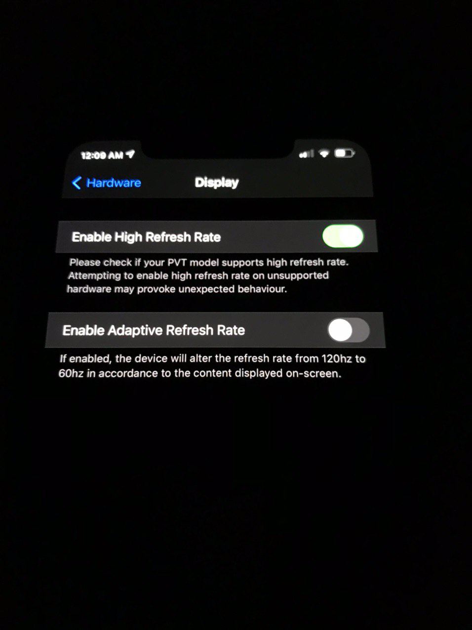 smartphone display settings