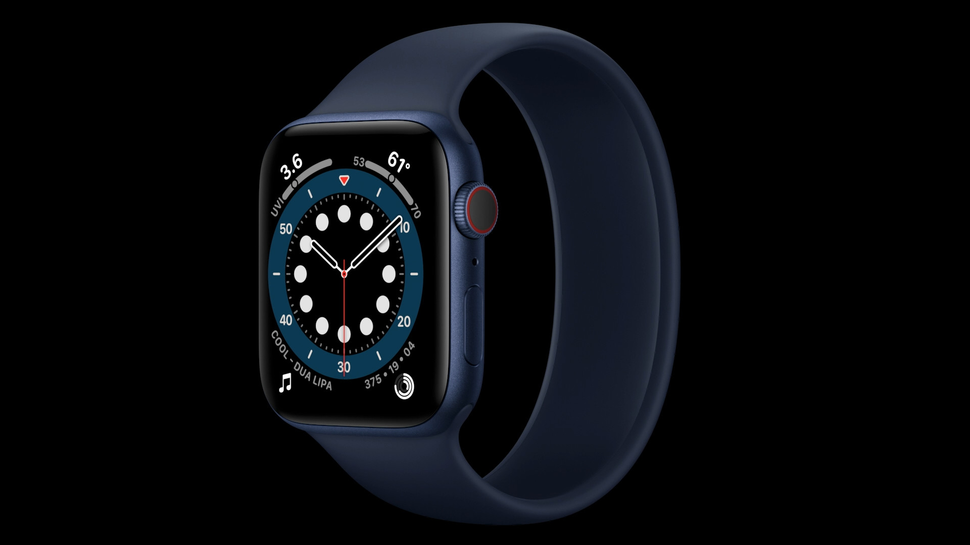 blue apple watch front
