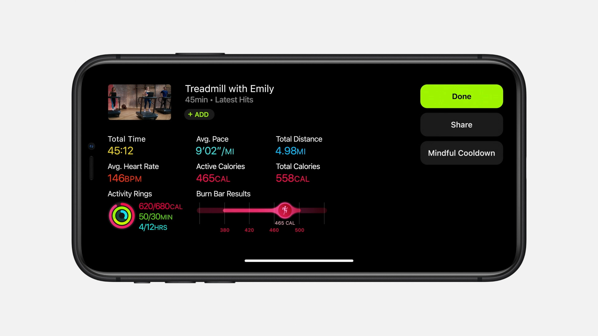 fitness app treadmill stats