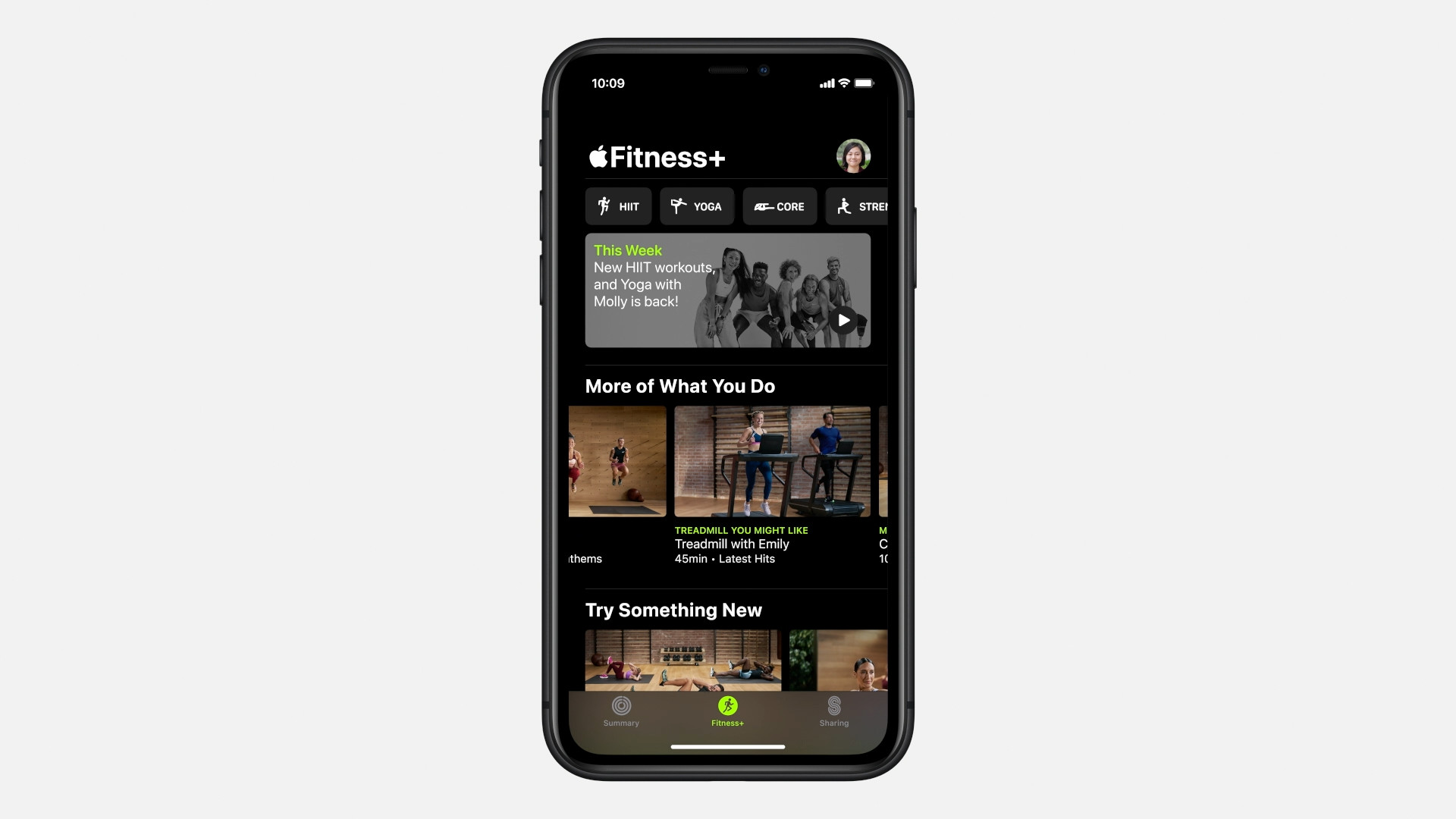 fitness plus app interface
