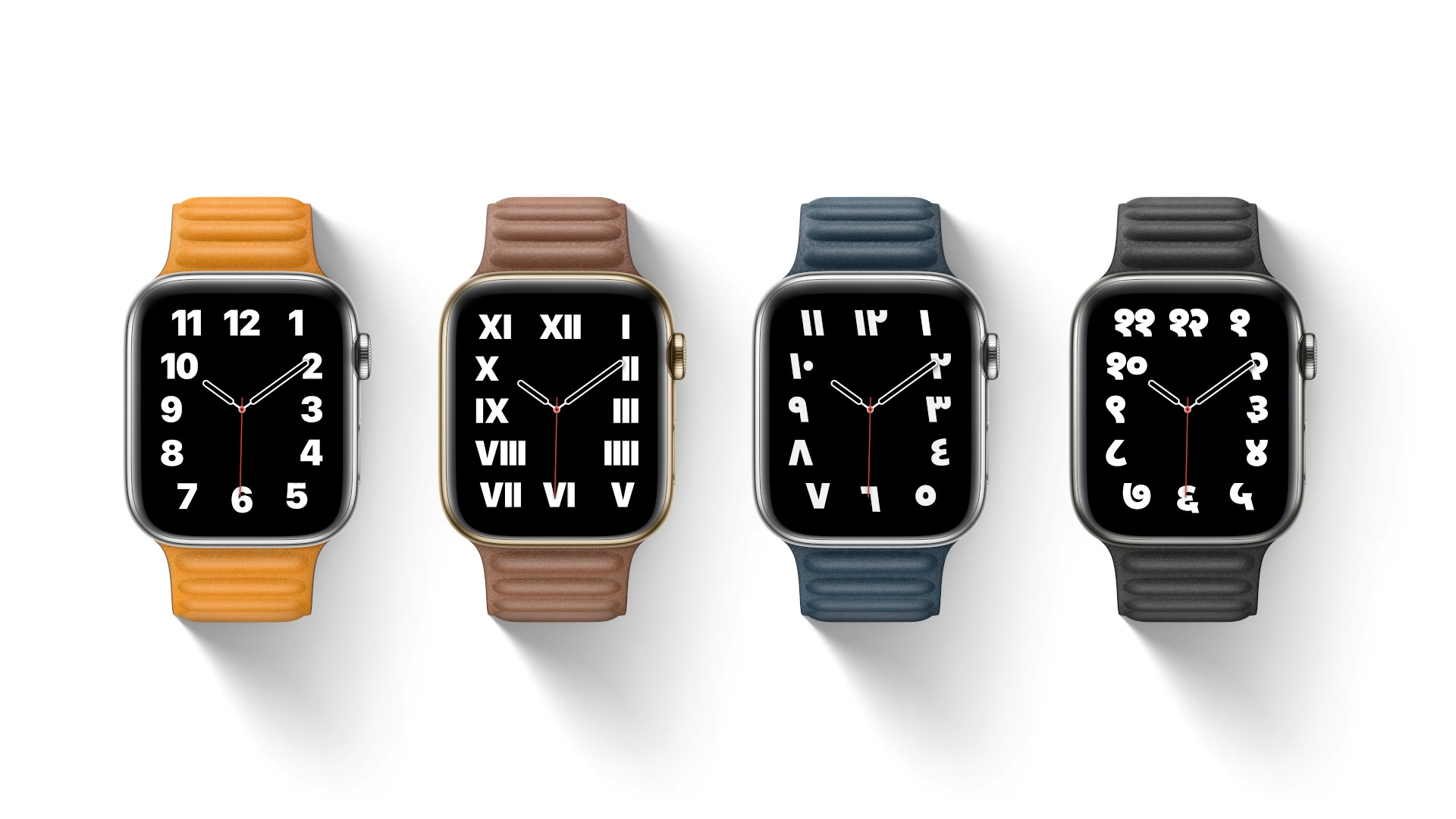 four smartwatches different faces