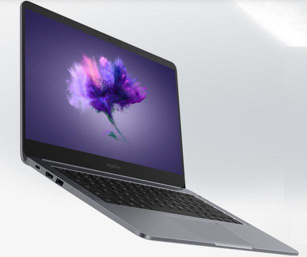 laptop with colorful display