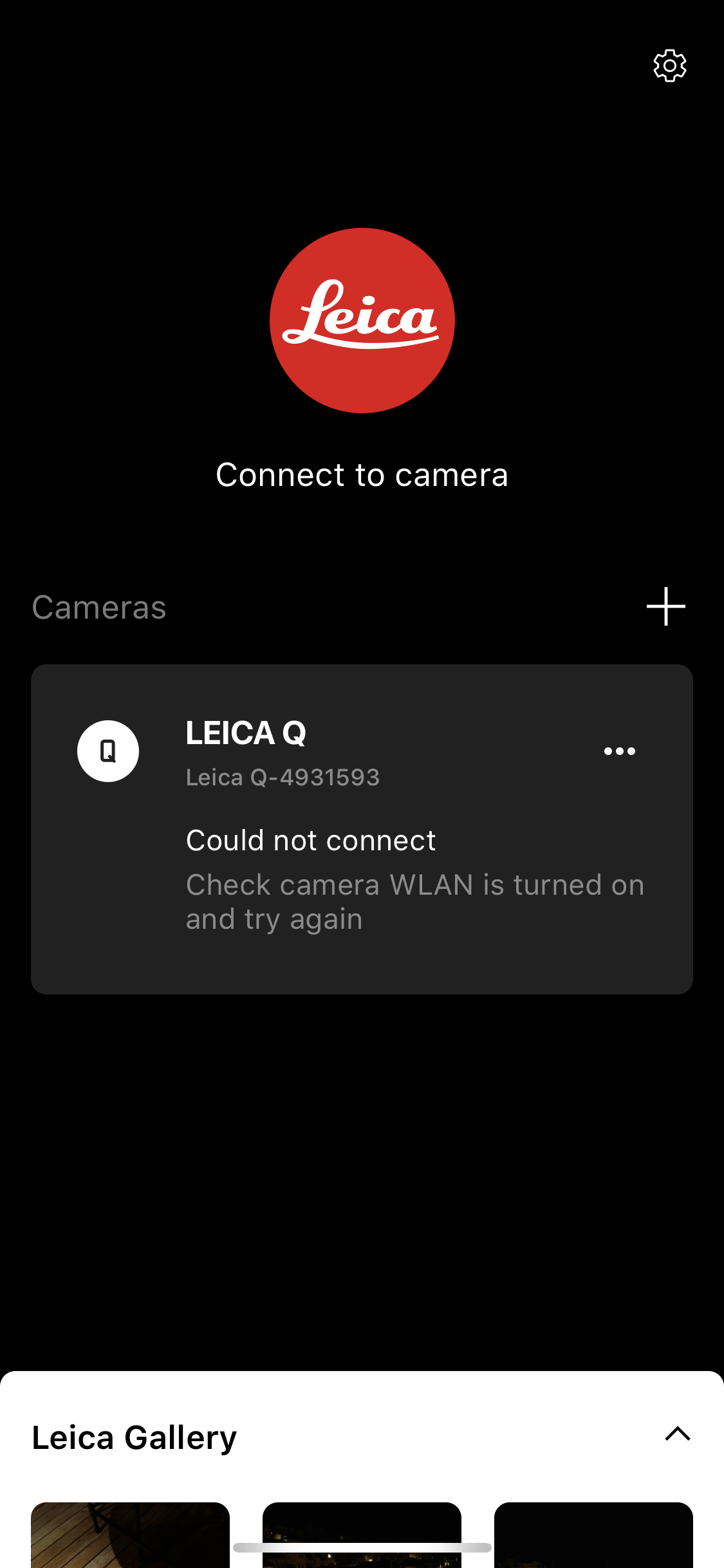 leica camera connection error
