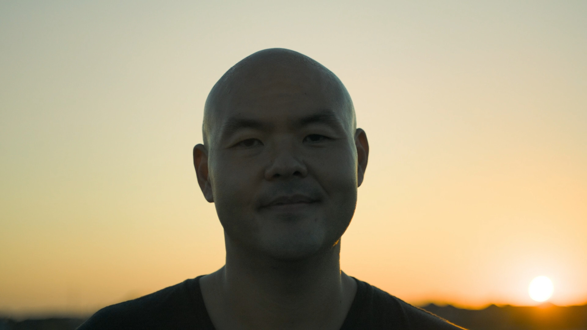 man silhouette at sunset