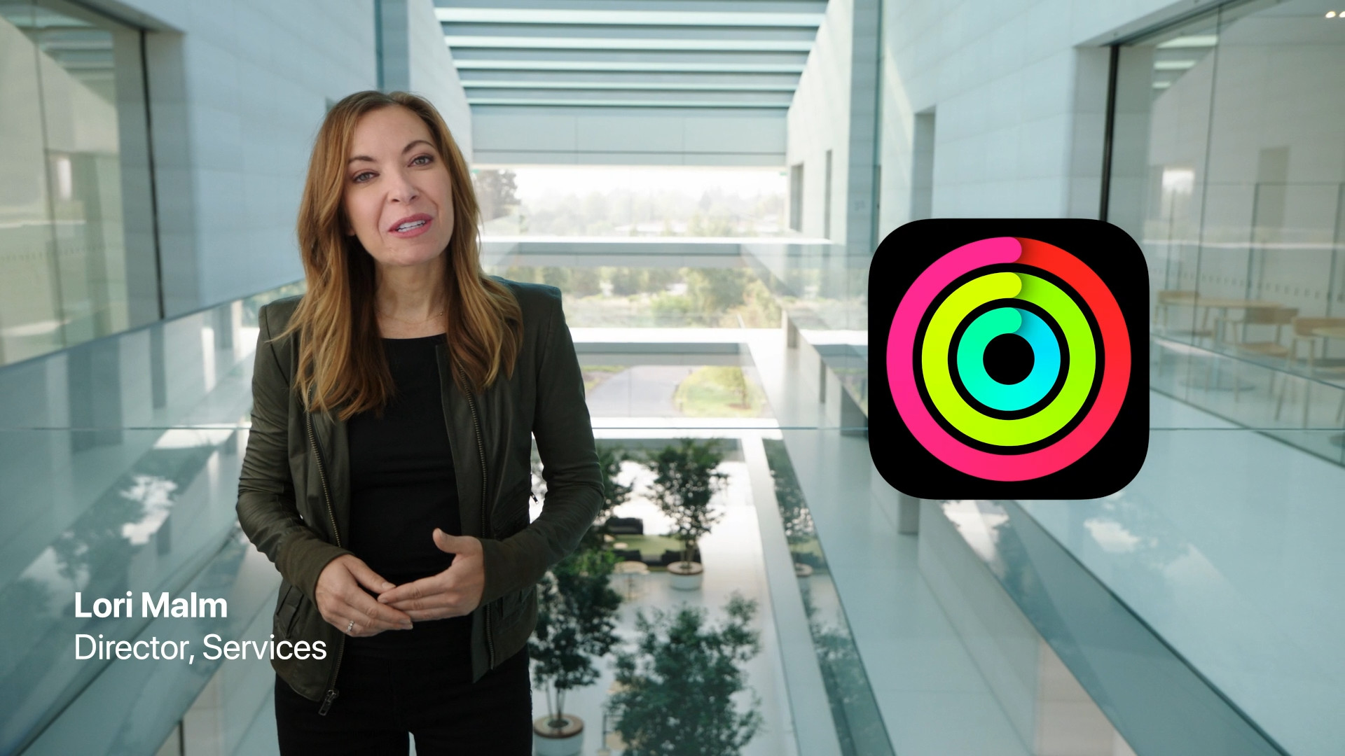 person with fitness app logo