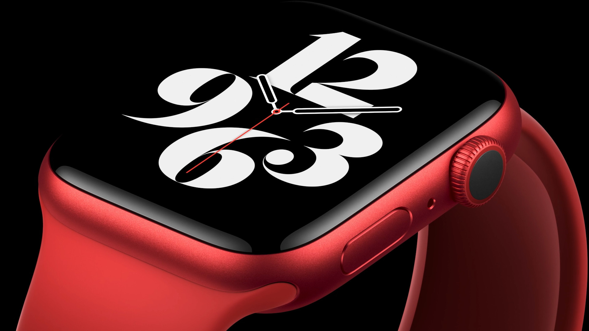 red smartwatch closeup
