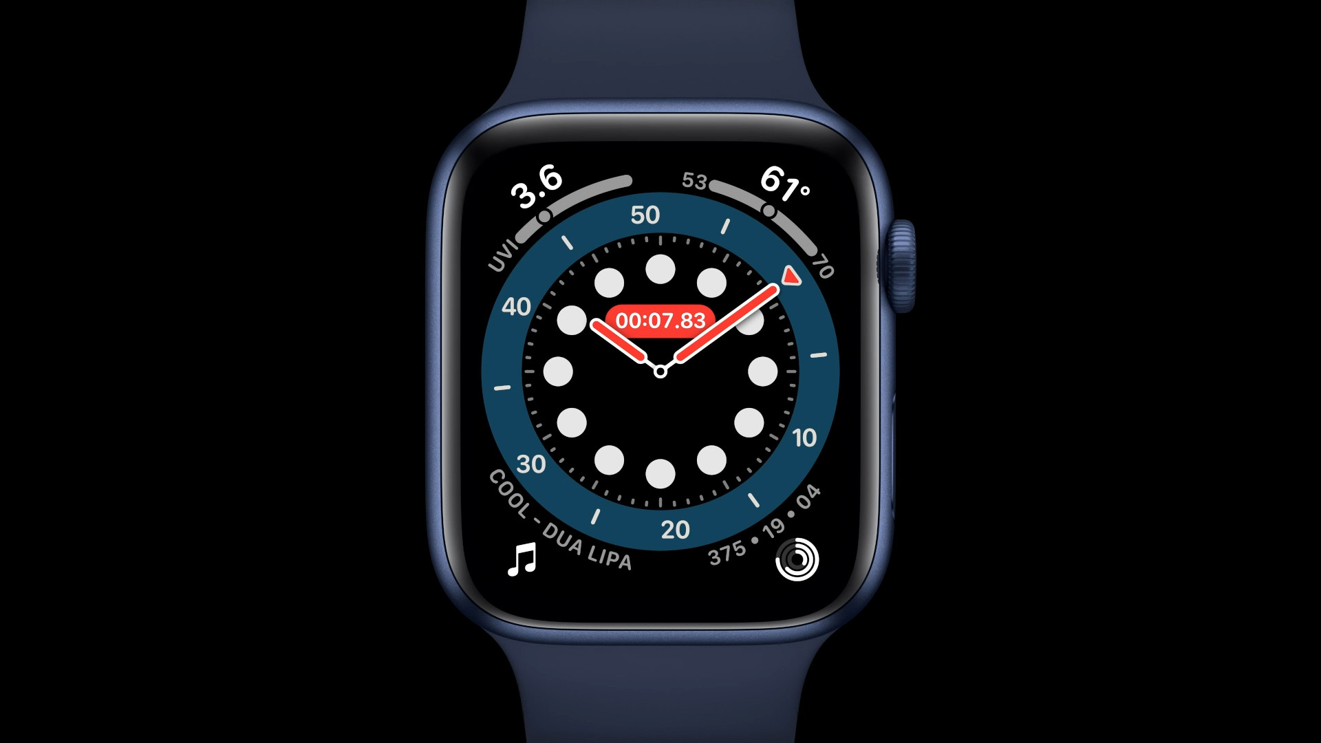 smartwatch dial closeup