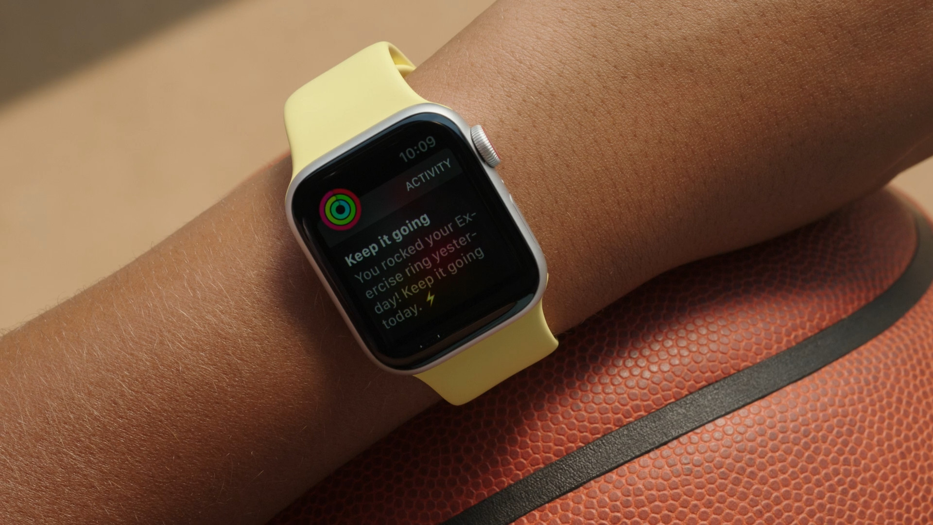 smartwatch on basketball