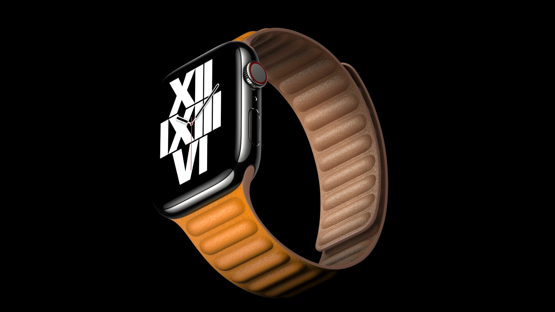 smartwatch with leather band