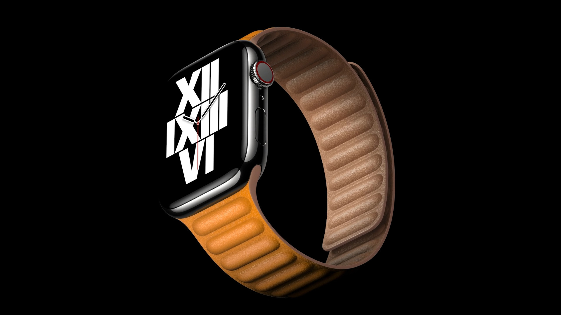 smartwatch with leather strap