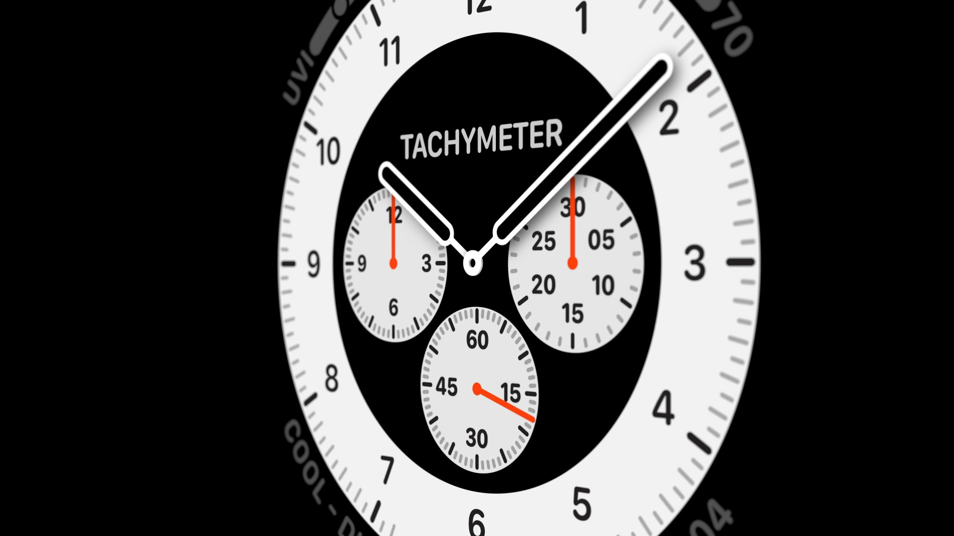 tachymeter watch hands