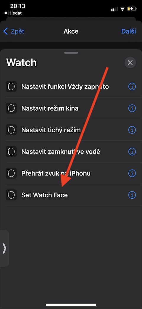 Zkratky zmena ciferniku Apple Watch