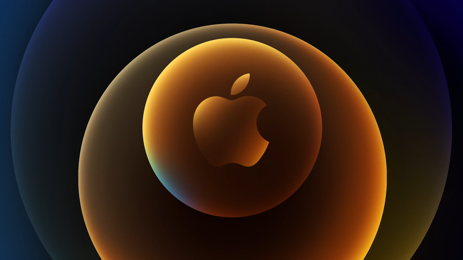 apple logo with dark orange circles