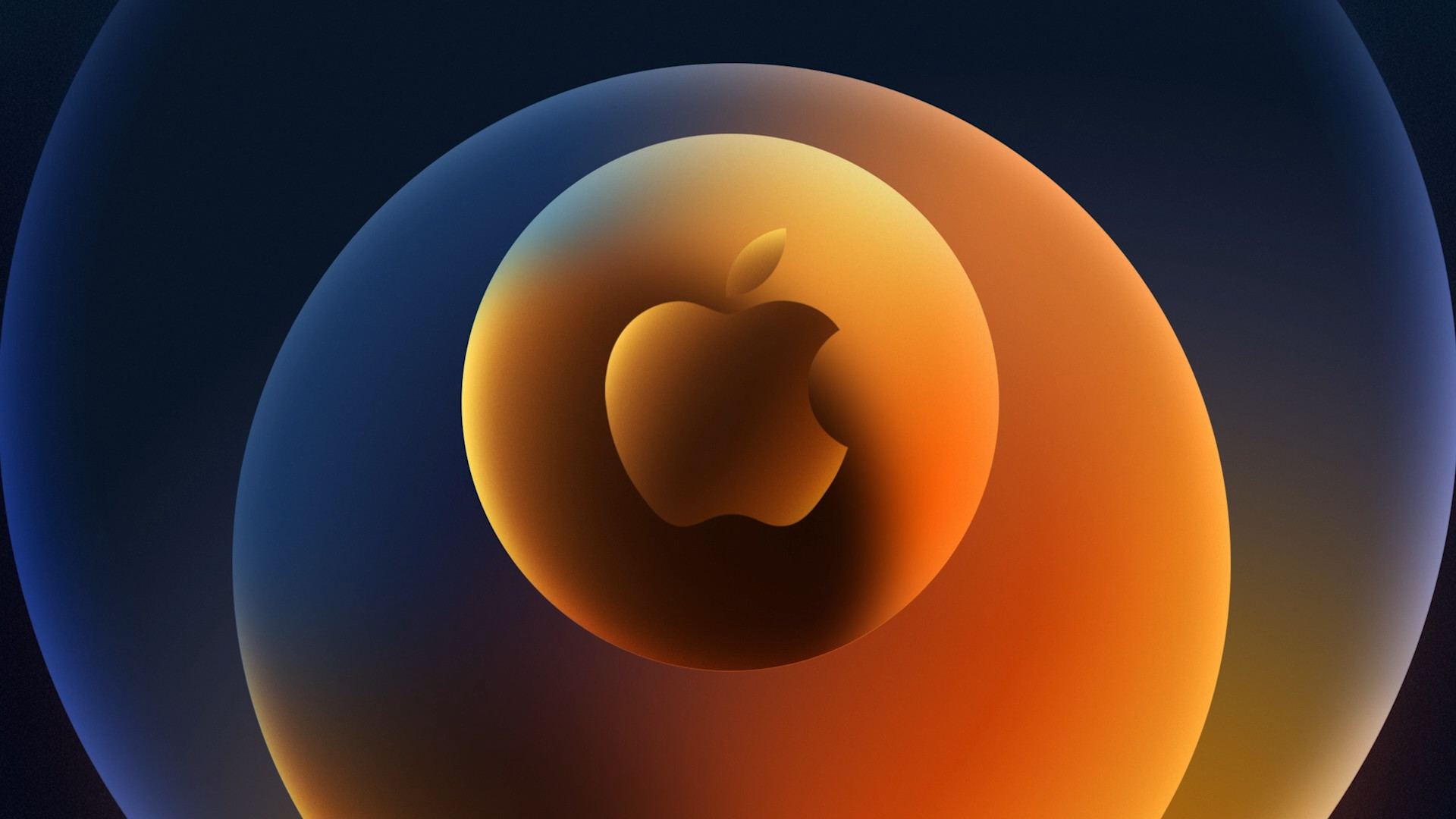 apple logo with orange circles