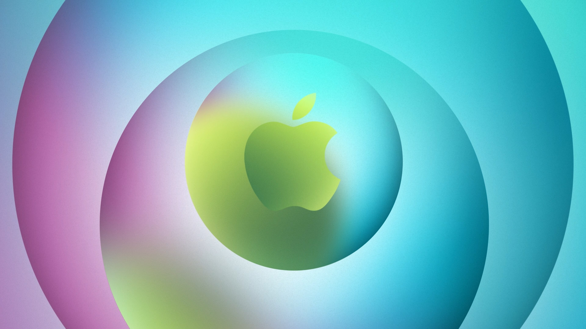 apple logo with pastel circles