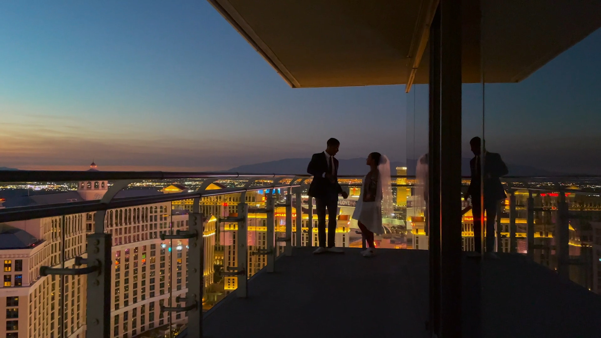 balcony silhouette couple