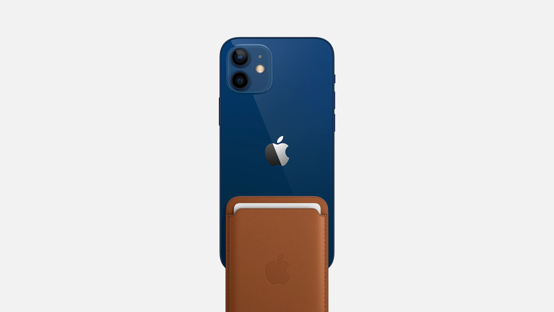 blue phone with brown wallet