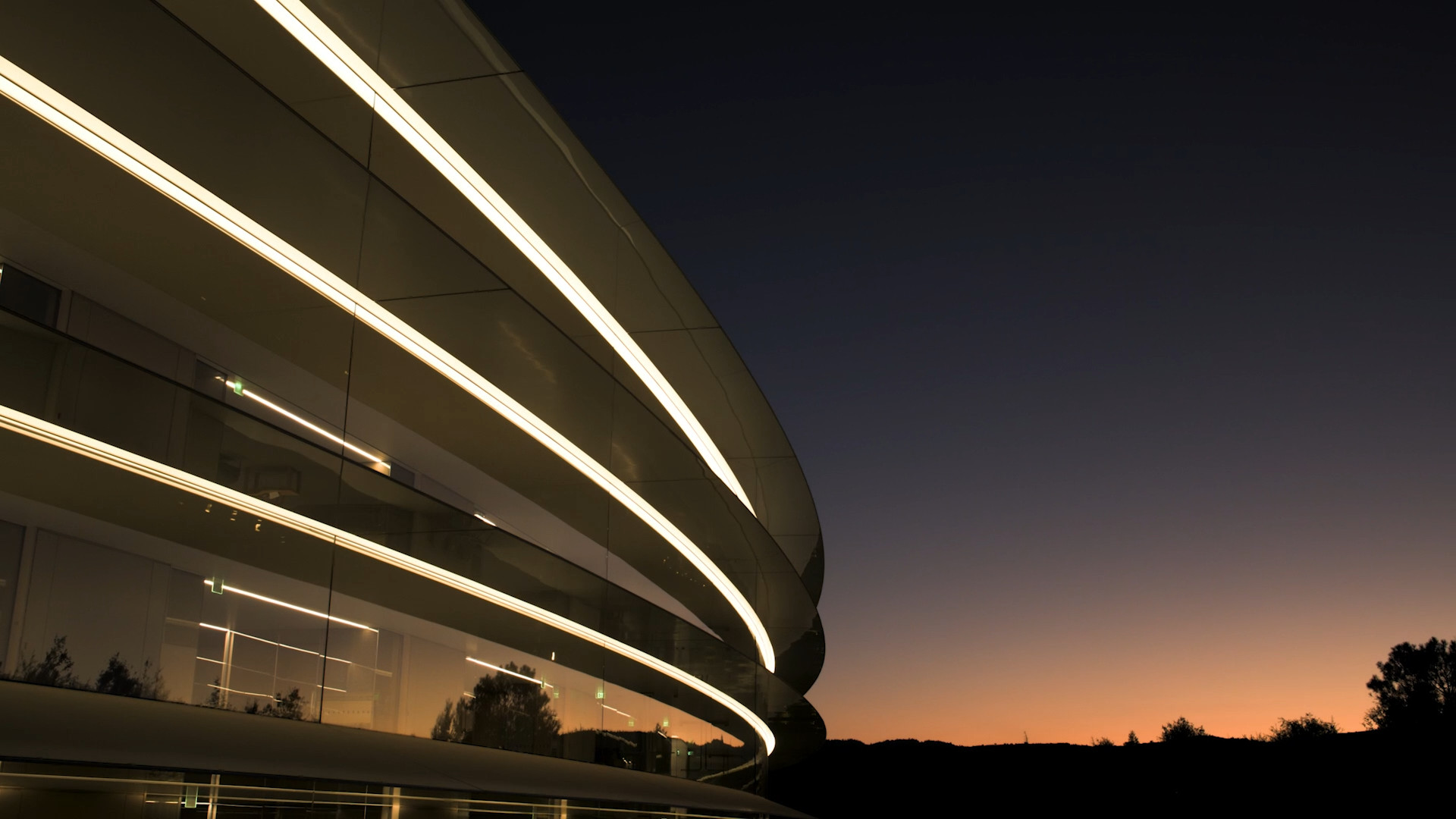 building lights dusk