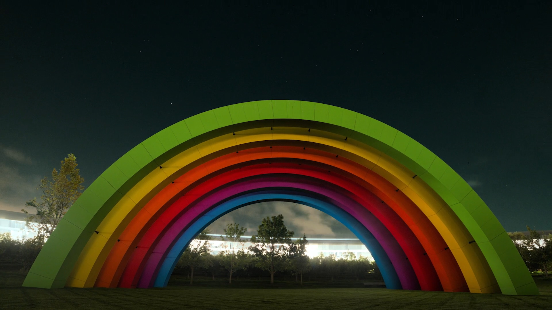 colorful arch night