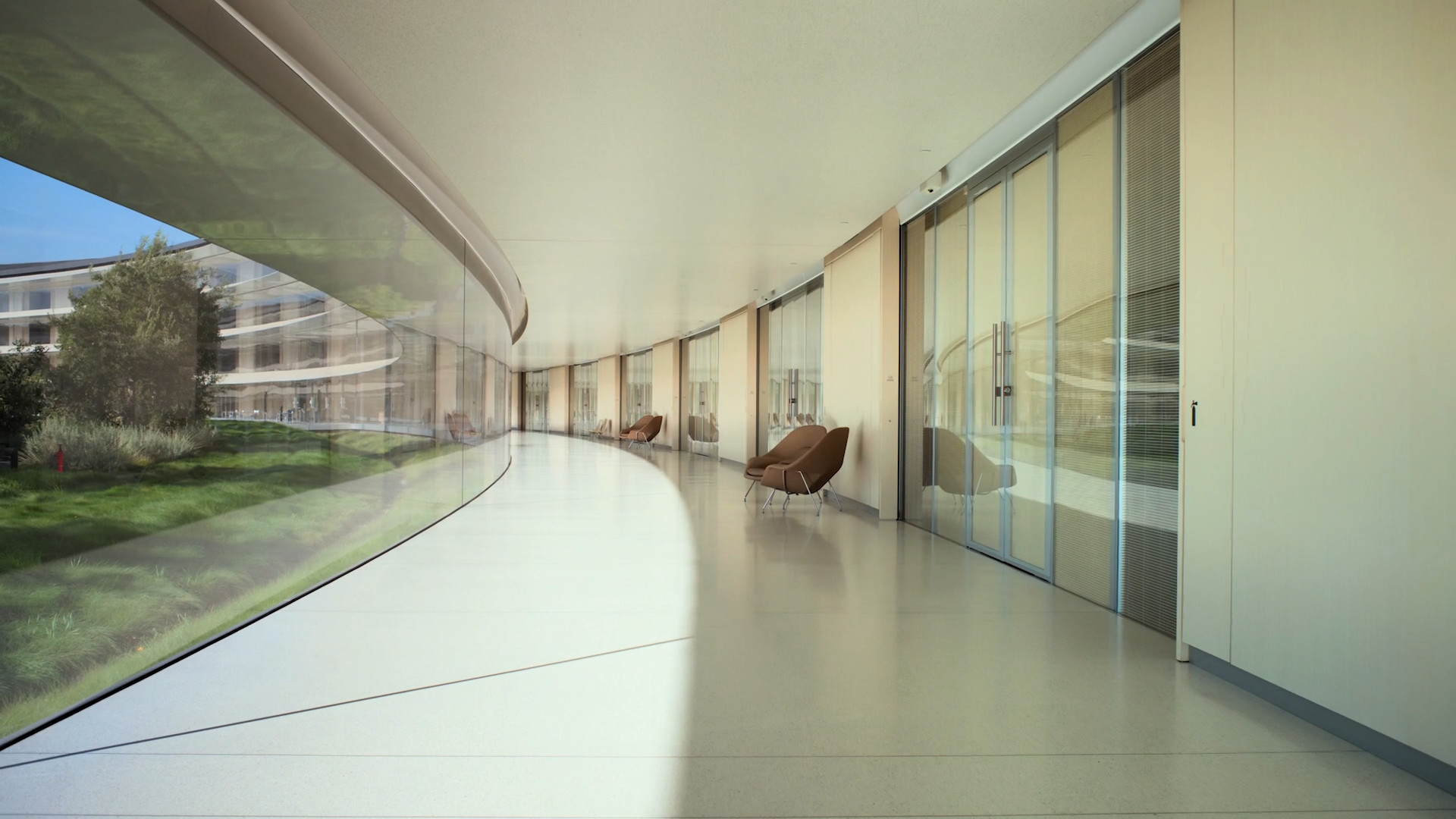 curved hallway interior