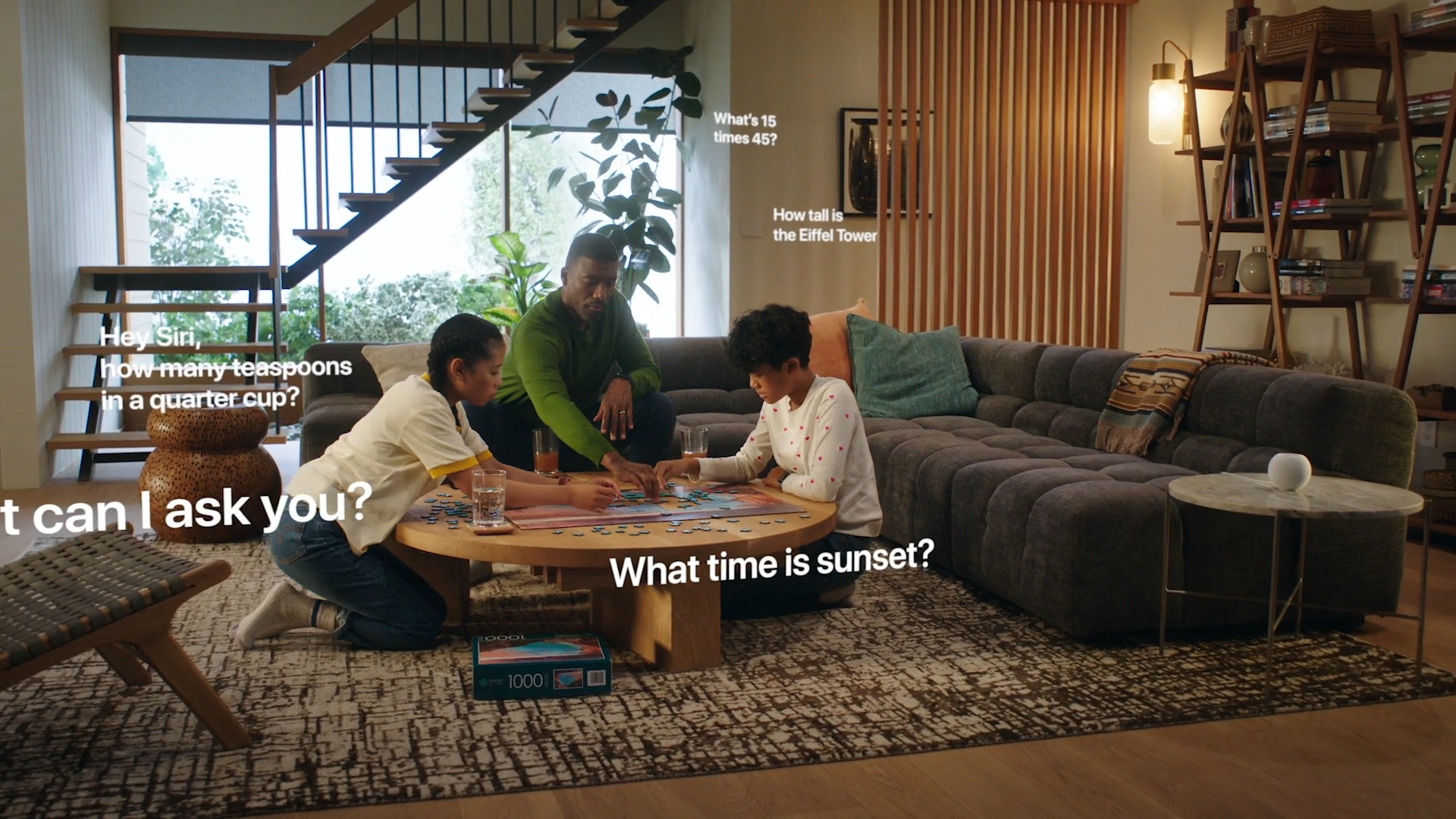 family using smart assistant