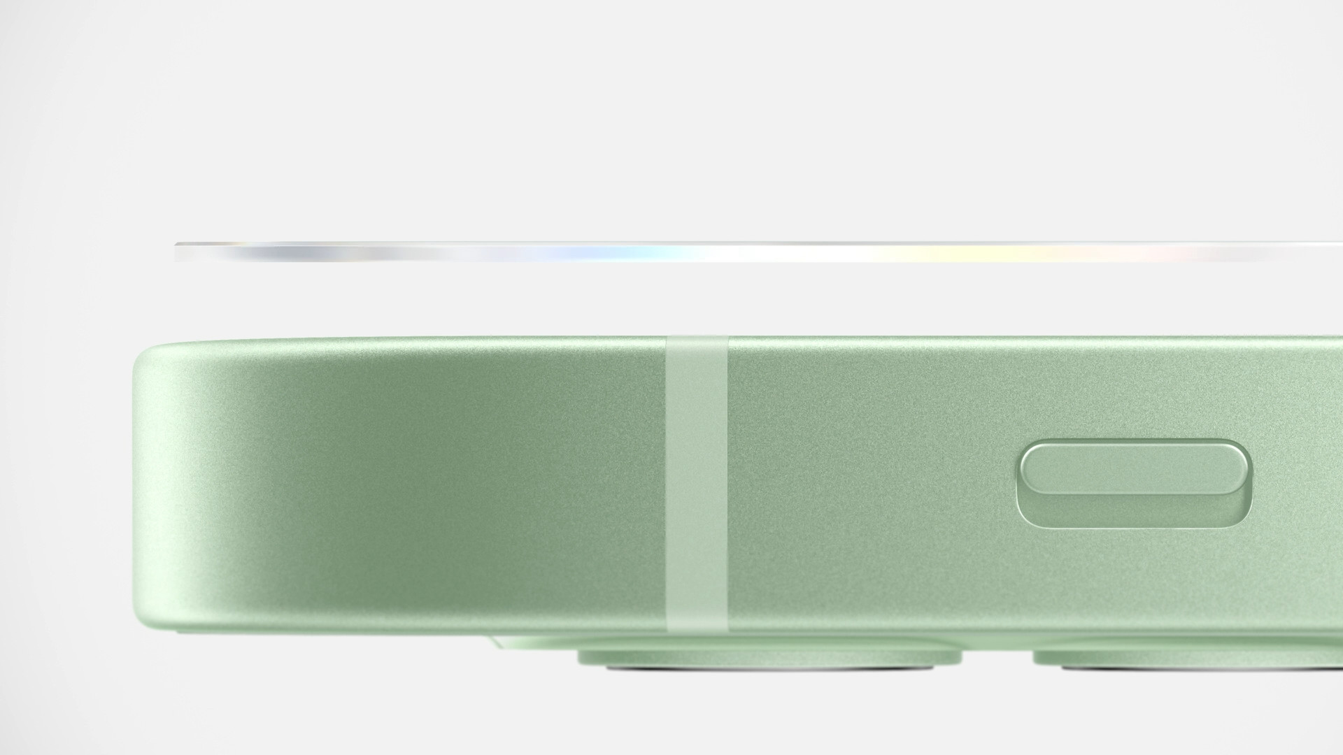 green smartphone side view