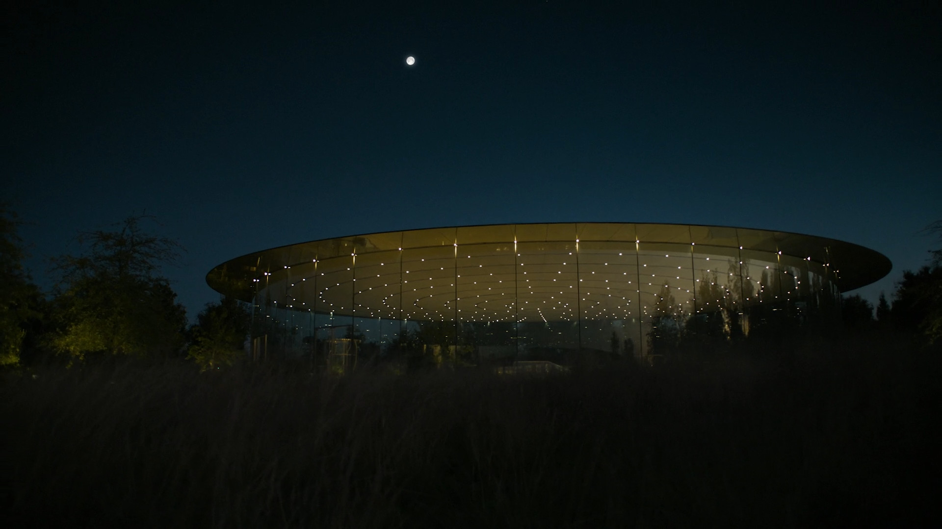 illuminated building night
