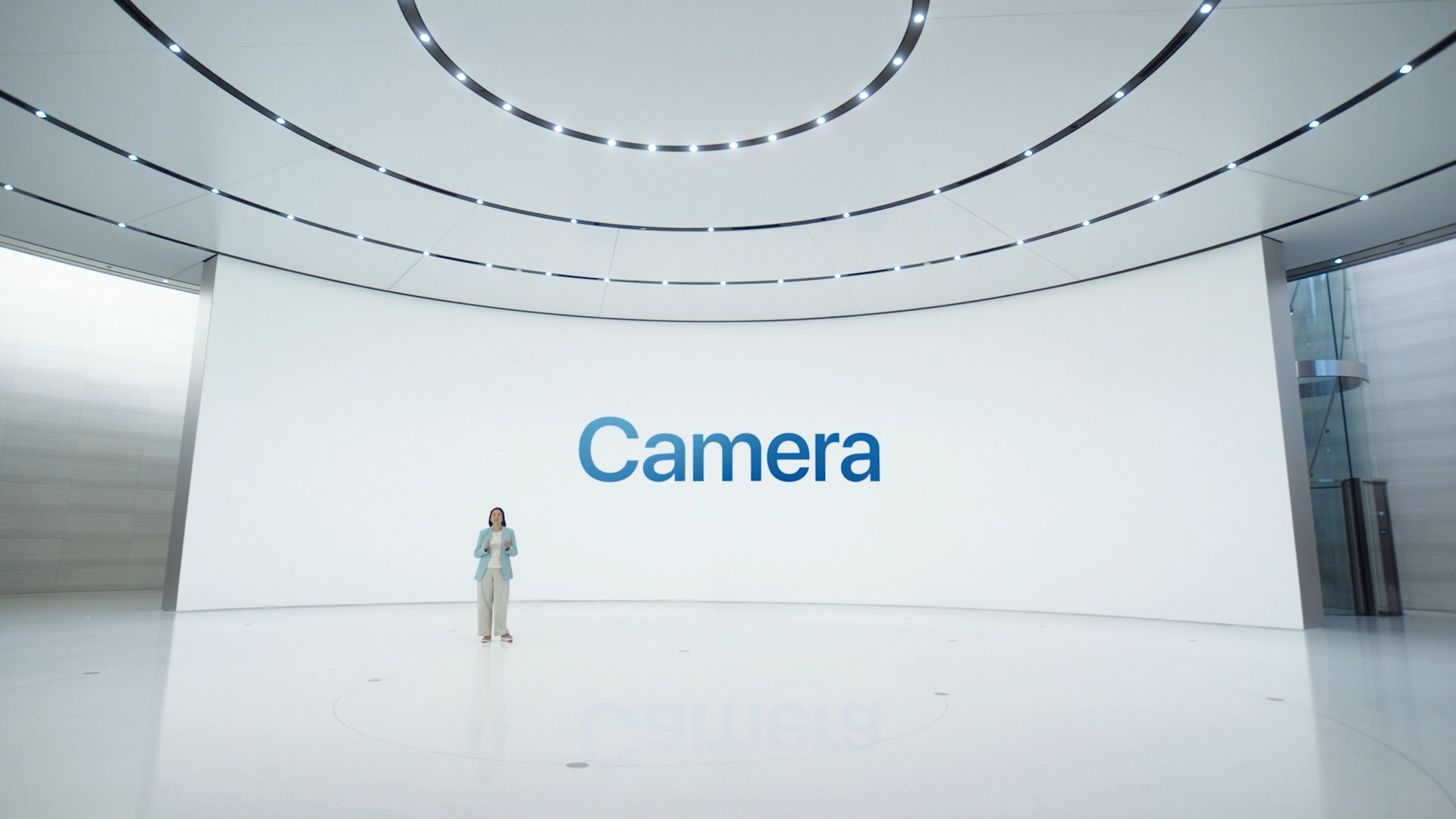 large camera display presentation