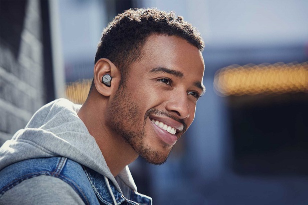 man wearing earbuds