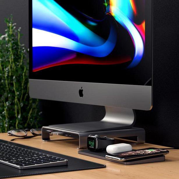 modern desk setup with imac